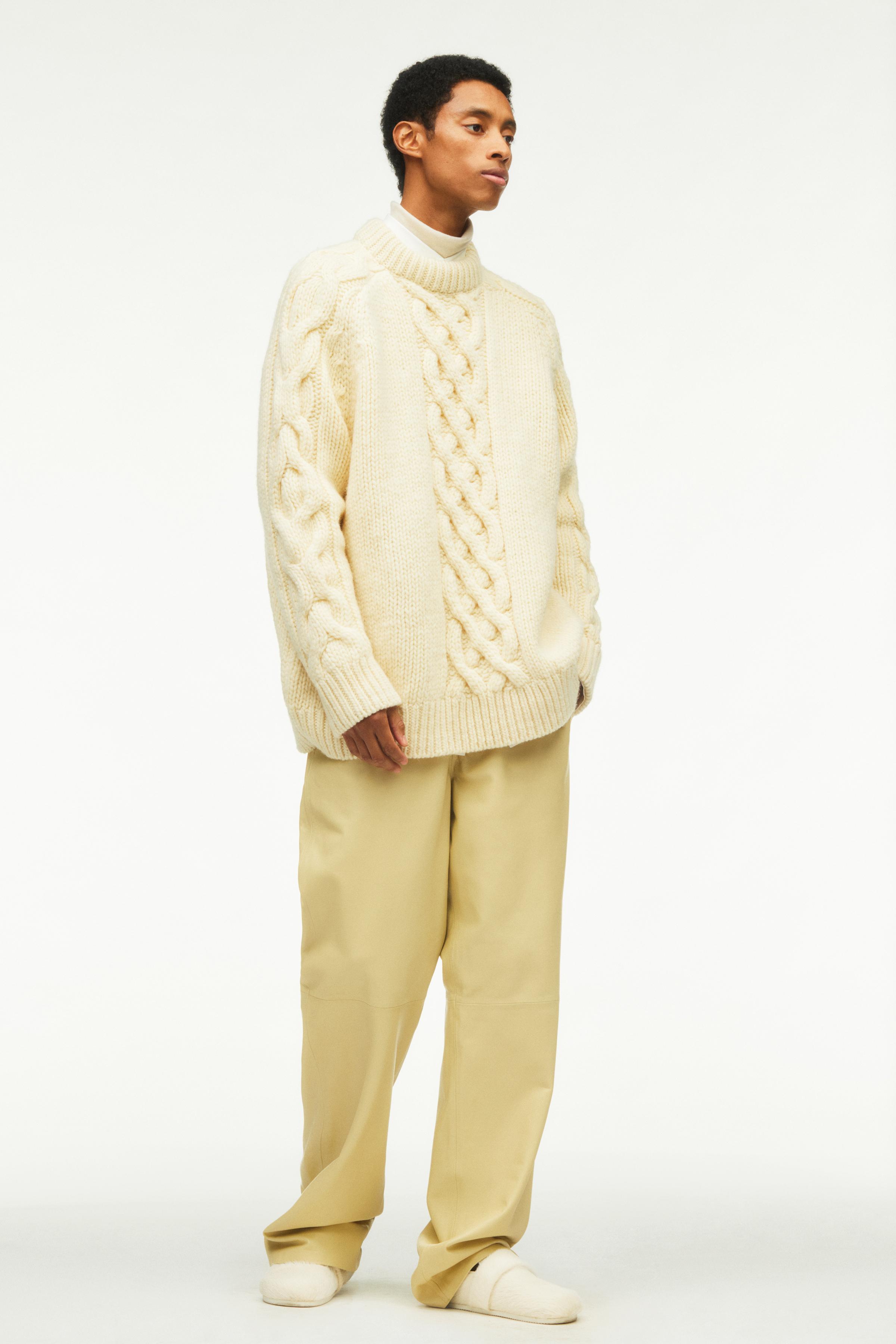 WOOL CABLE KNIT SWEATER LIMITED EDITION Ecru ZARA Saudi Arabia
